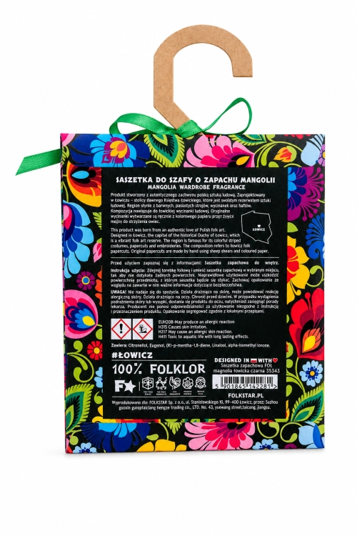 Saszetka zapachowa Magnolia – wycinanka łowicka czarna