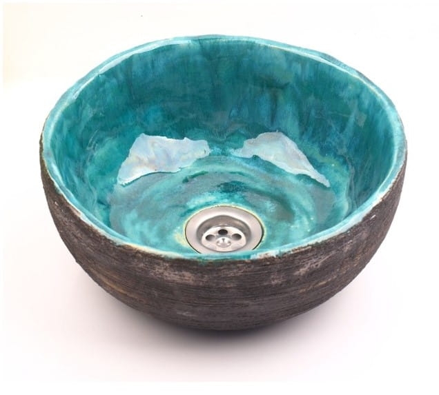 Mała ceramiczna umywalka nablatowa ręcznie robiona 29 cm