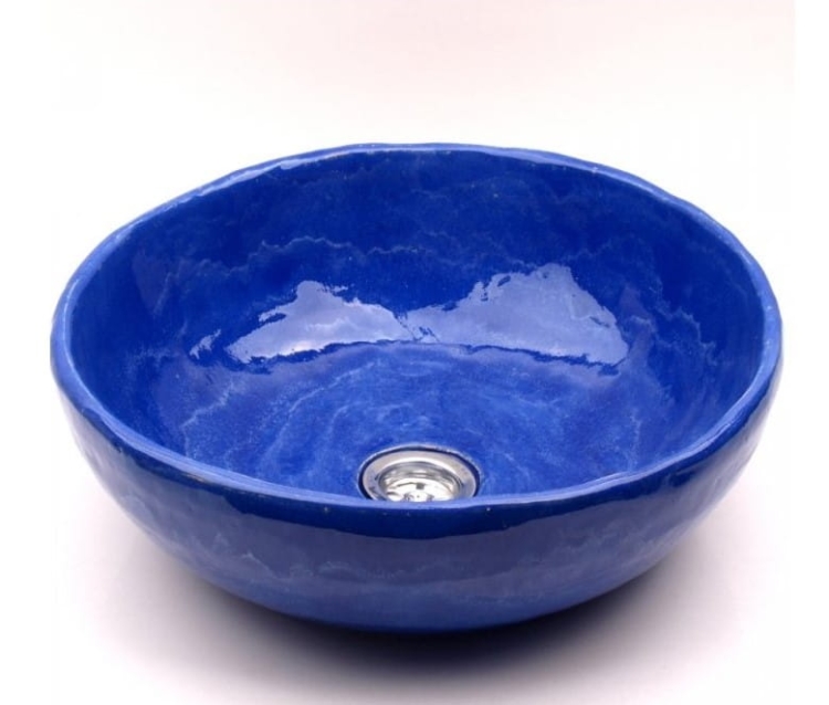 Ceramiczna umywalka nablatowa misa ręcznie robiona atramentowa