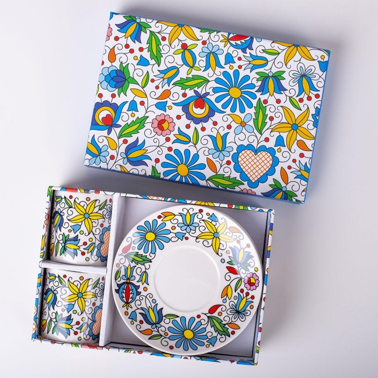 Zestaw filiżanek do espresso folk kaszubskie  set 2 szt