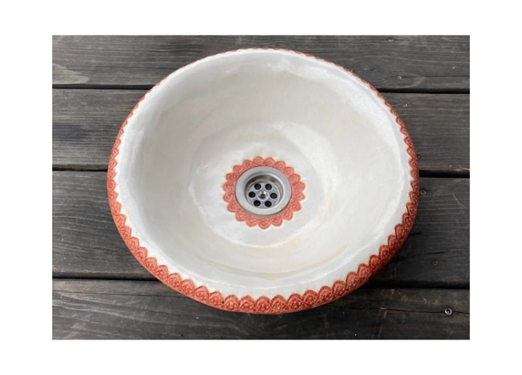 Ceramiczna umywalka z koronką nablatowa/wpuszczana