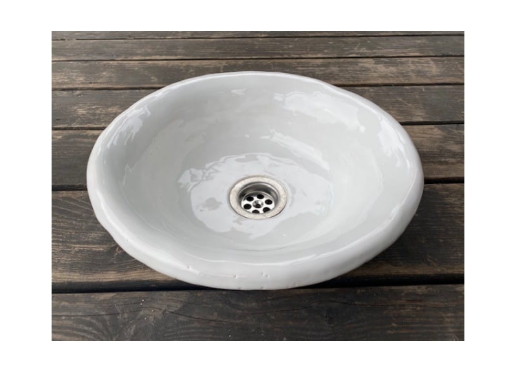 Biała mała wpuszczana nablatowa umywalka 29 cm