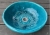 Ceramiczna umywalka misa z koronką turkus