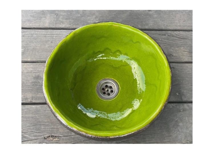 Mała ceramiczna umywalka z koronką 29 cm