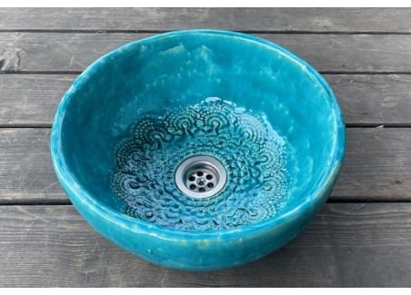Mała ceramiczna umywalka z koronką 29 cm