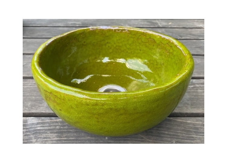 Mała ceramiczna umywalka zieleń 29 cm