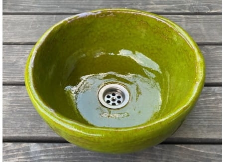 Mała ceramiczna umywalka zieleń 29 cm