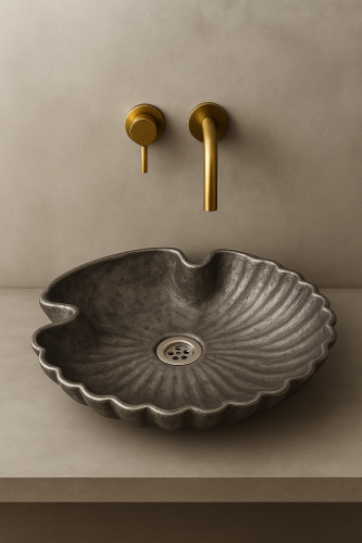 Mała ceramiczna umywalka muszla