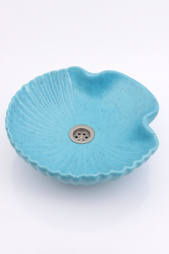 Mała ceramiczna umywalka muszla niebieska