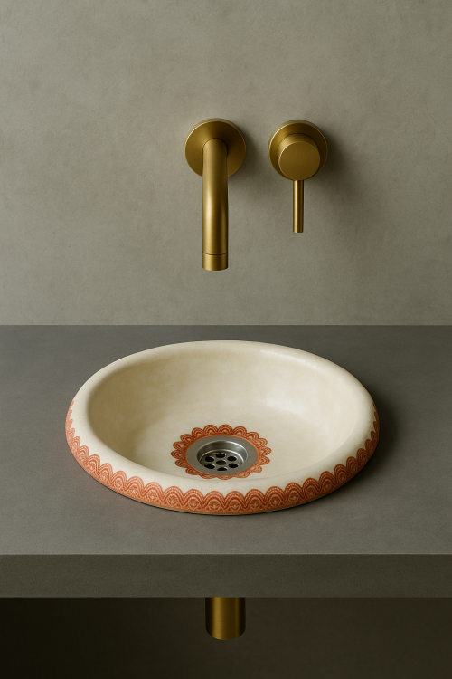 Ceramiczna umywalka z koronką nablatowa/wpuszczana