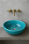 Ceramiczna umywalka misa z koronką turkus