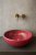 Ceramiczna umywalka nablatowa misa ręcznie robiona różowa