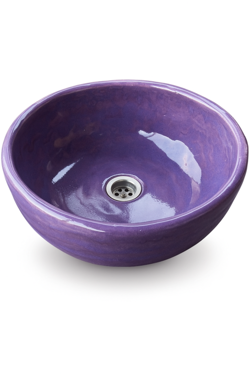 Duża ceramiczna umywalka nablatowa fiolet