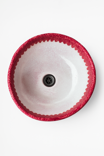 Ceramiczna umywalka nablatowa z efektem crackle