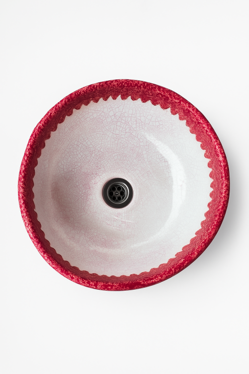 Ceramiczna umywalka nablatowa z efektem crackle