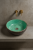 Miętowa umywalka z koronką rękodzieło 35 cm
