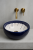 Niebieska ceramiczna umywalka rękodzieło 38 cm