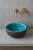 Mała ceramiczna umywalka koronka turkus 29 cm