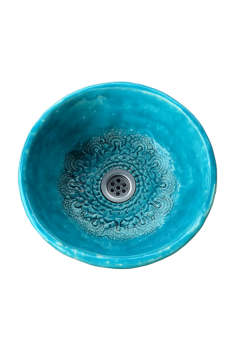 Mała ceramiczna umywalka z koronką 29 cm
