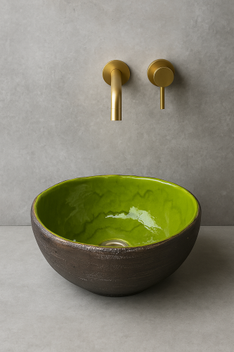 Mała ceramiczna umywalka z koronką 29 cm