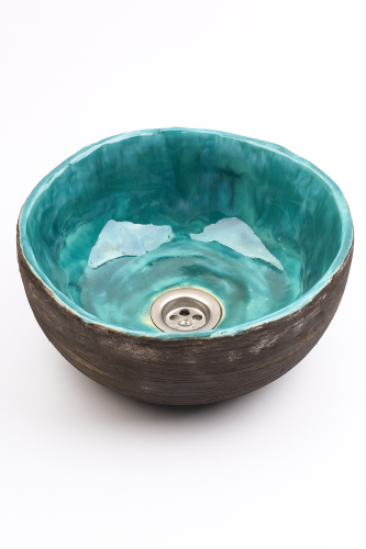 Mała ceramiczna umywalka nablatowa ręcznie robiona 29 cm