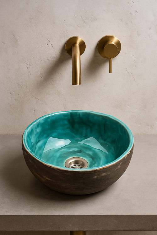 Mała ceramiczna umywalka nablatowa ręcznie robiona 29 cm