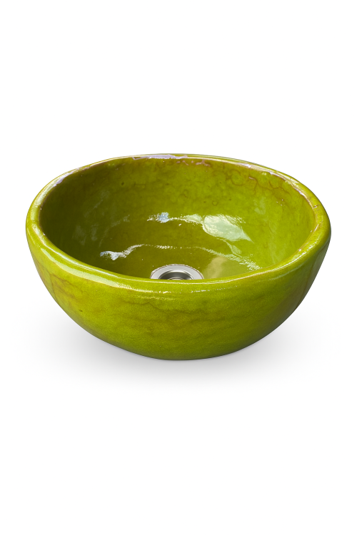 Mała ceramiczna umywalka zieleń 29 cm