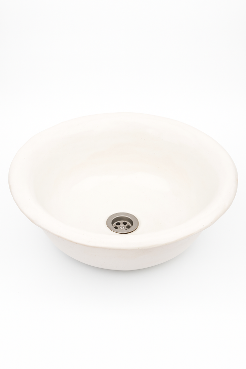 Ceramiczna umywalka nablatowa wpuszczana kremowa 41 cm