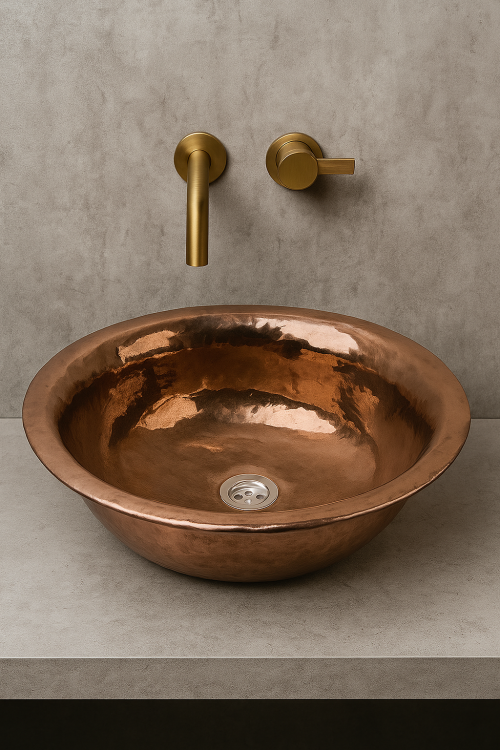 Ceramiczna umywalka nablatowa wpuszczana miedziana 41 cm