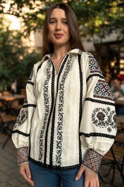 Folk koszula bluzka z haftami
