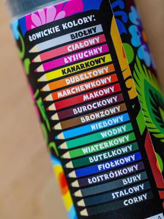Kredki ołówkowe w tubie łowickie -18 sztuk