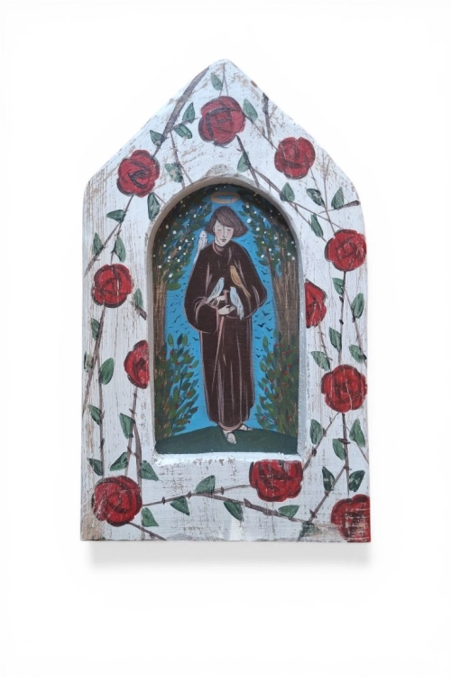 Ręcznie malowana kapliczka św. Franciszek