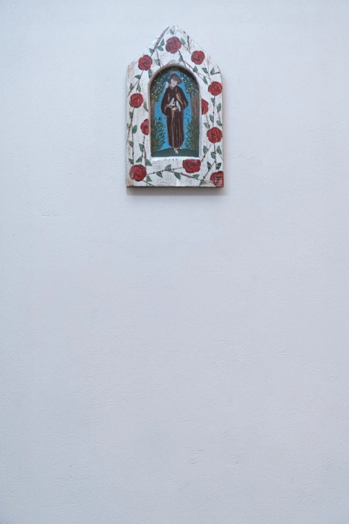 Ręcznie malowany obrazek na drewnie Kapliczka Święty Franciszek