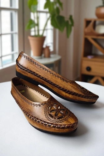 Buty damskie ze skóry opanki rozeta