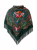 Zielona folk chusta w kwiaty 110x110 cm