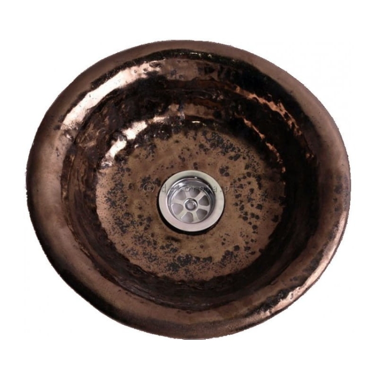Mała ceramiczna umywalka folk ręcznie robiona brązowa 29 cm